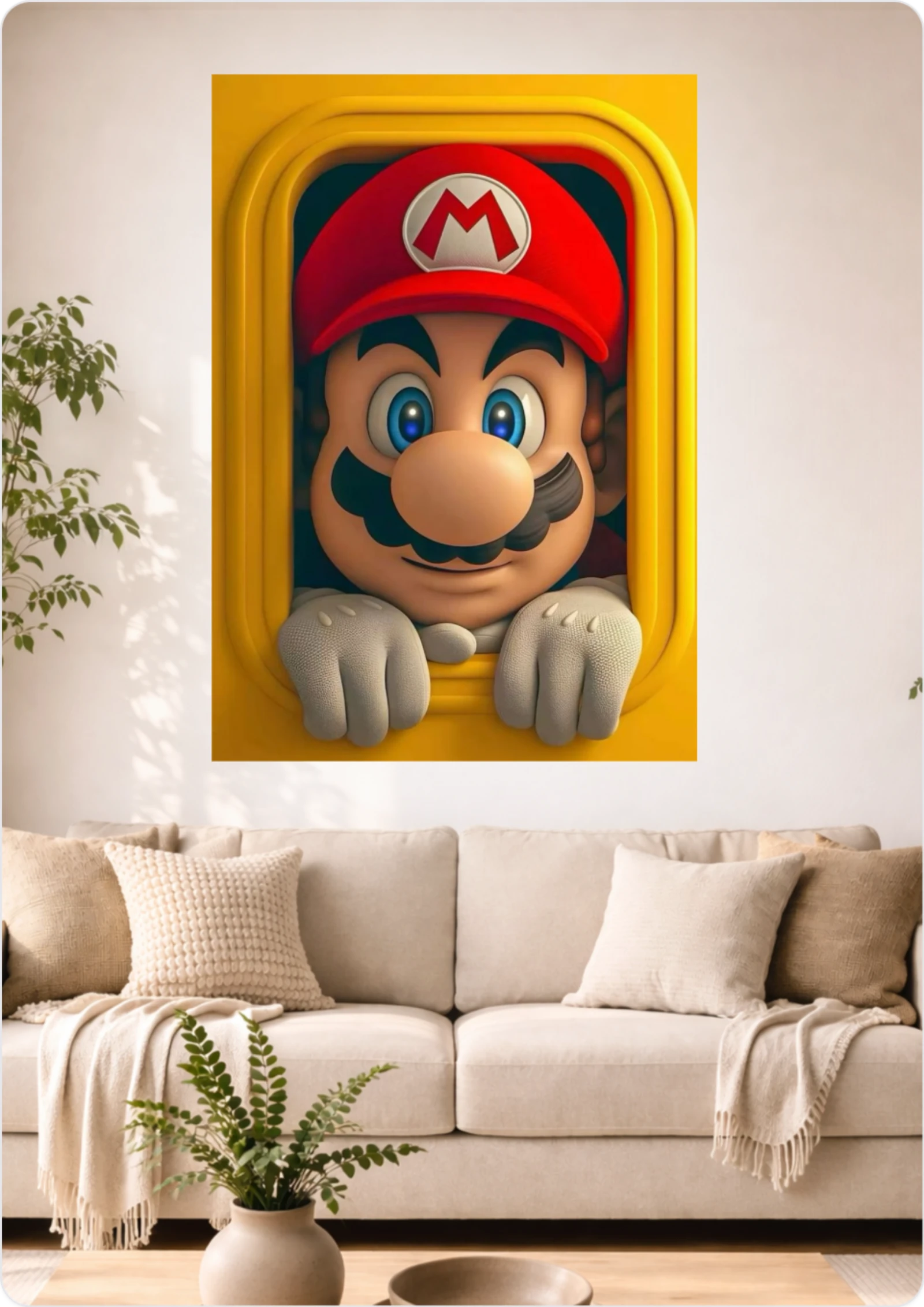 Affiche Mario 3D Pop Art A3 Sans Cadre – Poster Gaming Rétro et Décoration Geek